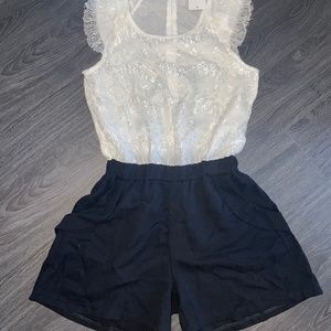 **NWT** black and white romper